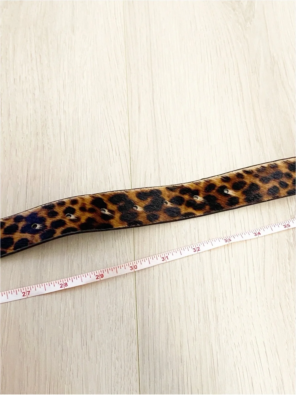 Boden Pony Hair Leather Leopard Print Belt size S